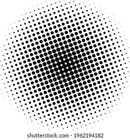 Black polka dot halftone background. Vector illustration.
