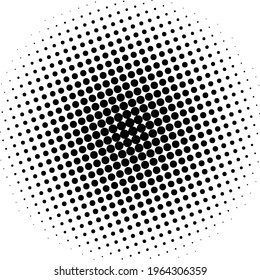 Black polka dot halftone background. Vector illustration.