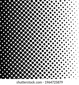 Black polka dot halftone background. Vector illustration.