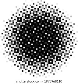 Black polka dot halftone background pixel art. Vector illustration.