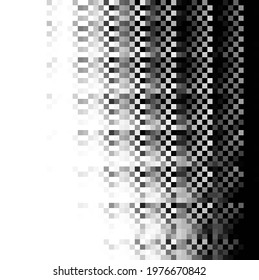 Black polka dot halftone background pixel art. Vector illustration.