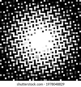 Black polka dot halftone background pixel art. Vector illustration.
