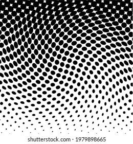 Black polka dot halftone background. Vector illustration.