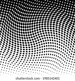 Black polka dot halftone background. Vector illustration.