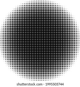 Black polka dot halftone background. Vector illustration.