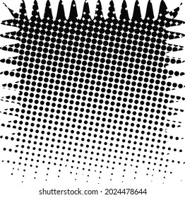 Black polka dot halftone background. Vector illustration.