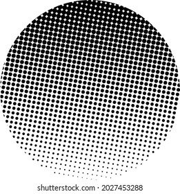 Black polka dot halftone background. Vector illustration.