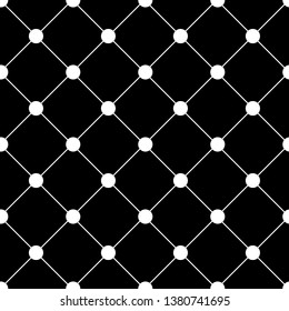 Black polka dot on square seamless pattern. Fashion graphic background design. Modern abstract texture. Monochrome template for prints, textiles, wrapping, fabric, wallpaper. Vector illustration