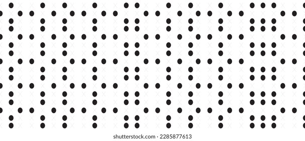 Black polka dot pattern on white background. Straight dot pattern for backdrop and wallpaper template. Simple classic polka dot lines with repeat stripes texture. Polka background, vector illustration