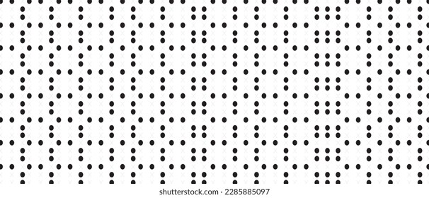 Black polka dot pattern on white background. Straight dot pattern for backdrop and wallpaper template. Simple classic polka dot lines with repeat stripes texture. Polka background, vector illustration