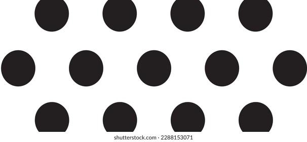Black polka dot pattern on white background. Straight dot pattern for backdrop and wallpaper template. Simple classic polka dot lines with repeat stripes texture. Polka background, vector illustration