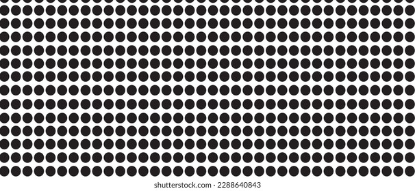 Black polka dot pattern on white background. Straight dot pattern for backdrop and wallpaper template. Simple classic polka dot lines with repeat stripes texture. Polka background, vector illustration