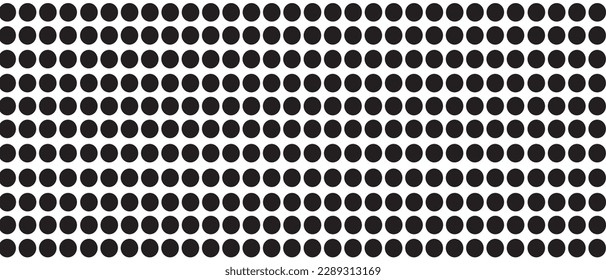 Patrón de puntos de polka negro sobre fondo blanco. Patrón de puntos rectos para fondo y plantilla de fondo de pantalla. Sencillas líneas de puntos polka clásicas con textura de rayas repetidas. Fondo de la polka, ilustración vectorial