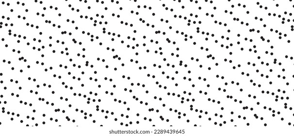 Black polka dot pattern on white background. Straight dot pattern for backdrop and wallpaper template. Simple classic polka dot lines with repeat stripes texture. Polka background, vector illustration