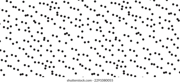 Black polka dot pattern on white background. Straight dot pattern for backdrop and wallpaper template. Simple classic polka dot lines with repeat stripes texture. Polka background, vector illustration