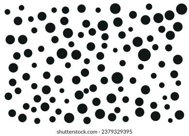 black polka dot pattern on random white background