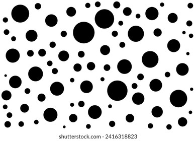 black polka dot pattern on white background