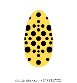 black polka dot pattern yellow nail art vector illustration template design