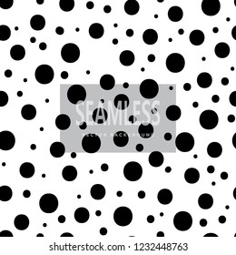 Black Polka Dot Seamless Pattern. Grey Circle pattern background. Vector Background