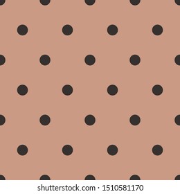 Black polka dot seamless pattern vector red orange background. Perfect for fabric,backgrounds,wallpapers and gift warps.