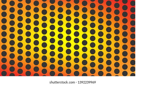 black polka dot vector pattern on a yellow and orange gradient mesh background 