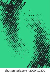 black polka dots green background