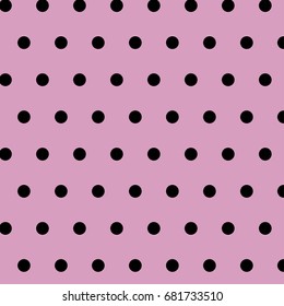 Black polka dots on pink background
