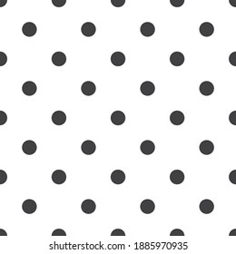 Black polka dots on white background retro seamless vector pattern