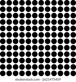 Black polka dots pattern on white background