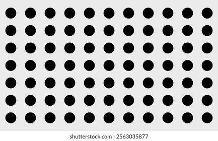 black polka dots pattern over white useful as a background.