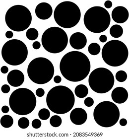 La polka negra marca el fondo aleatorio del patrón. Grunge textura. Ilustración vectorial.