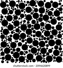 Black polka dots random pattern background. Grunge texture. Vector illustration.