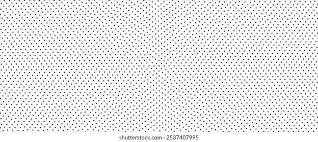 Pontos de polca pretos, padrão sem emenda no fundo branco, parede abstrata minimalista, arranjado em linhas diagonais.eps10