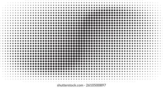 Black polka dots seamless pattern on white background. Halftone minimalist abstract wall in diagonal lines.