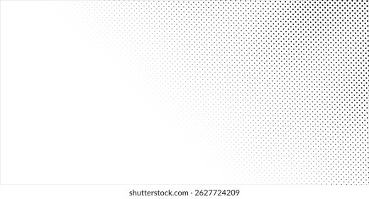 Black polka dots seamless pattern on white background. Halftone minimalist arts