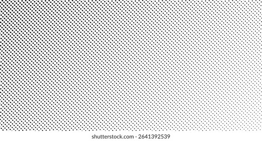 Black polka dots seamless pattern on white background. Halftone minimalist abstract wall in  modern dot
