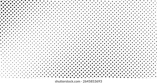 Black polka dots seamless pattern on white background. Halftone minimalist abstract wall in diagonal lines. modern arts