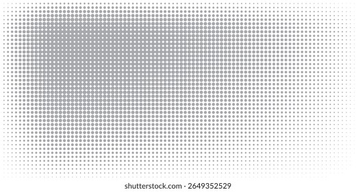 Black polka dots seamless pattern on white background. Halftone minimalist abstract