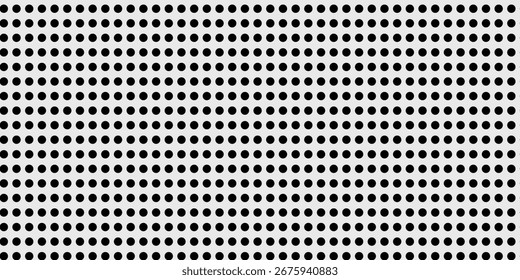 Patrón sin fisuras de lunares negros sobre fondo blanco. Fondo abstracto minimalista de semitono punteado moderno   