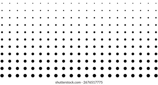 Patrón sin fisuras de lunares negros sobre fondo blanco. Fondo moderno abstracto minimalista de semitono