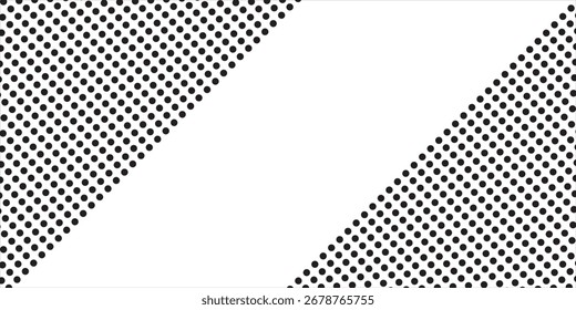 Patrón sin fisuras de lunares negros sobre fondo blanco. Pared abstracta minimalista de medio tono en líneas diagonales buen arte simple