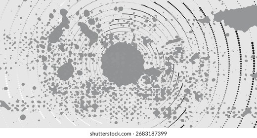 Patrón sin fisuras de lunares negros sobre fondo blanco. Pared abstracta minimalista de medio tono en líneas diagonales.