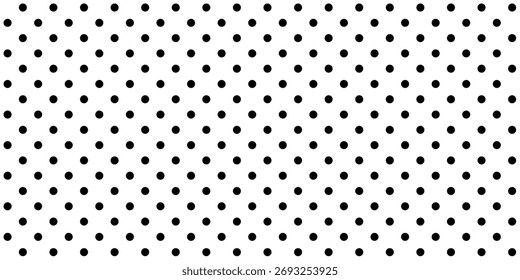 Patrón sin fisuras de lunares negros sobre fondo blanco. Punto moderno abstracto minimalista semitono