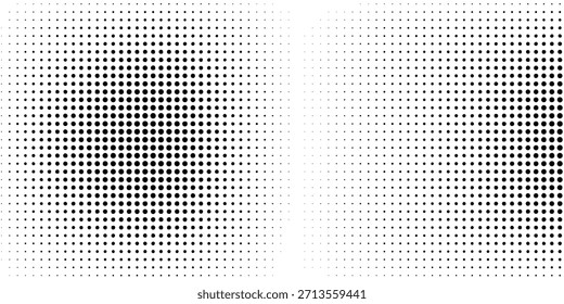 Black polka dots seamless pattern on white background. Halftone minimalist abstract wall in diagonal lines.

