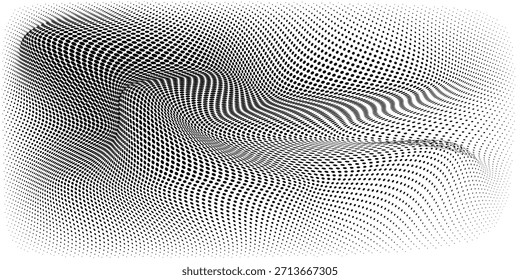 Patrón sin fisuras de lunares negros sobre fondo blanco. Abstracto minimalista de semitono