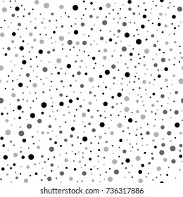 Black polka dots seamless pattern on white background.