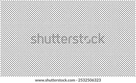 Black polka dots seamless pattern on white background. Halftone minimalist abstract wall in diagonal lines.