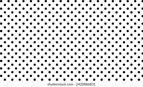 Black polka dots in the white background