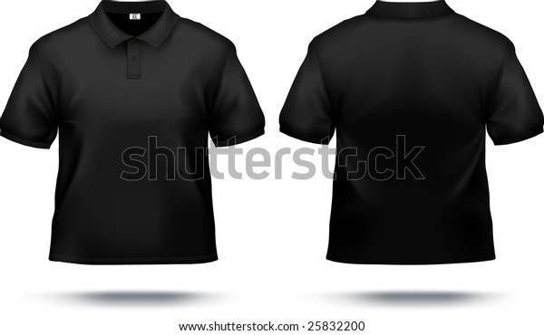 back of black polo shirt