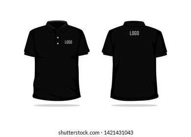 Black Polo Shirt Mock Template Vector Stock Vector (Royalty Free ...